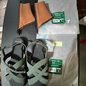 Solemate Capri Sage Sandals - Sage Green Strappy Comfort (Size 8)